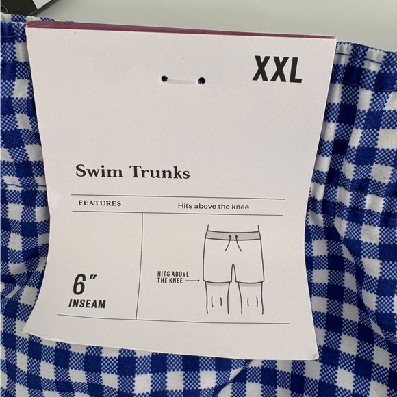 Goodfellow & Co Blue Checkered Swim Trunks - Picture 3 of 7